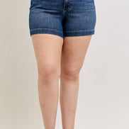 JUDY BLUE High Waisted Tummy Control Slim Short - PLUS