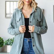 Ribbed Shacket w/Front Pockets