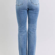 JUDY BLUE High Waisted Bootcut with Fray Hem