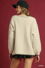 Load image into Gallery viewer, Cream Floral Jacquard Knit Sweater

