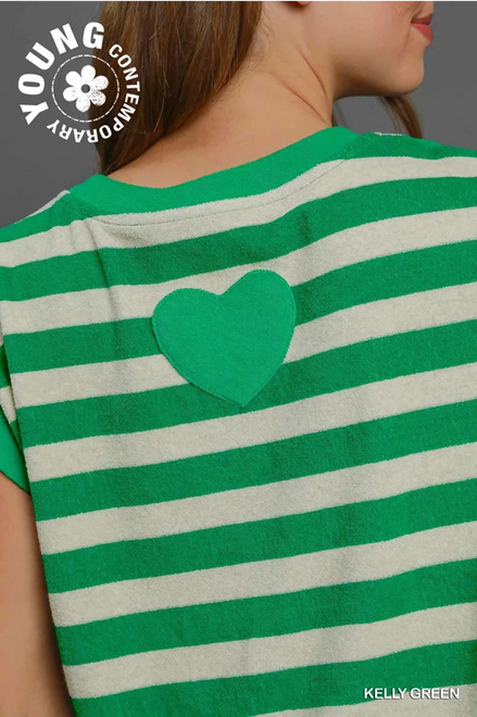 Sleeveless Striped Towel Dress (Green)