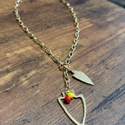 Two Charm Arrowhead Chain Link Necklace- Silver or Gold