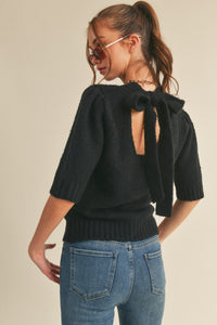 Short Sleeve Sweater with Mock Neck