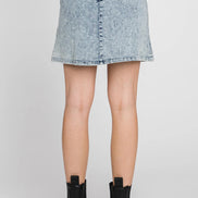 Denim Skirt with Side Slit