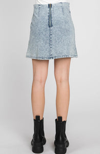 Denim Skirt with Side Slit