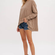 CREWNECK  SLOUCHY STRIPE TOP