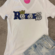Royals V-Neck Tee w/Sequin Patch