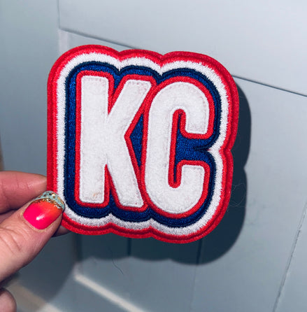 KC Red White and Blue Chenille Patch (3 inch)