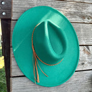Wide Brim Felt Hat w/Braided Rope Band