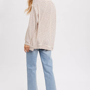CREWNECK  SLOUCHY STRIPE TOP
