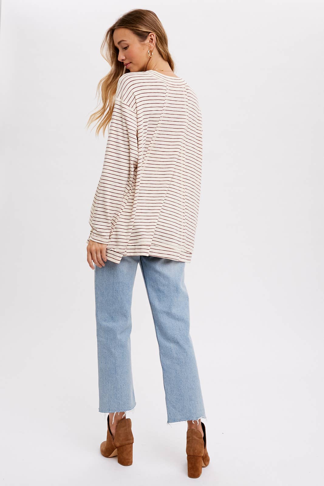 CREWNECK  SLOUCHY STRIPE TOP