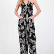 Jogger Jumpsuit w Deep V-Neck Detail