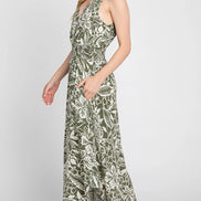 Sleeveless Jumpsuit w/Waist Smocking (green)