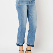 JUDY BLUE MidRise Release Hem Cropped Bootcut - PLUS