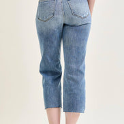 JUDY BLUE High Waisted w/ Destroy Crop Wide Leg