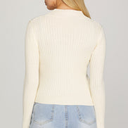 Ribbed Mock Neck Sweater Top