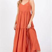 V-Neck Tiered Maxi Dress