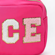 Hot pink face women makeup bag