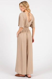 Heavy Gauze Smocked Waist Jumpsuit - VNJU16605F