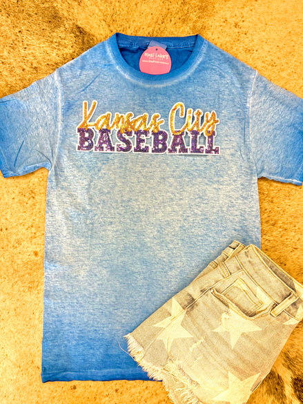 Kansas City Baseball Royals Tee w/Sequin Patch