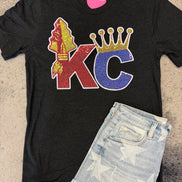 KC Combo Royals and Chiefs Tee w/Sequin Patch