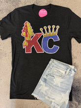 Load image into Gallery viewer, KC Combo Royals and Chiefs Tee w/Sequin Patch
