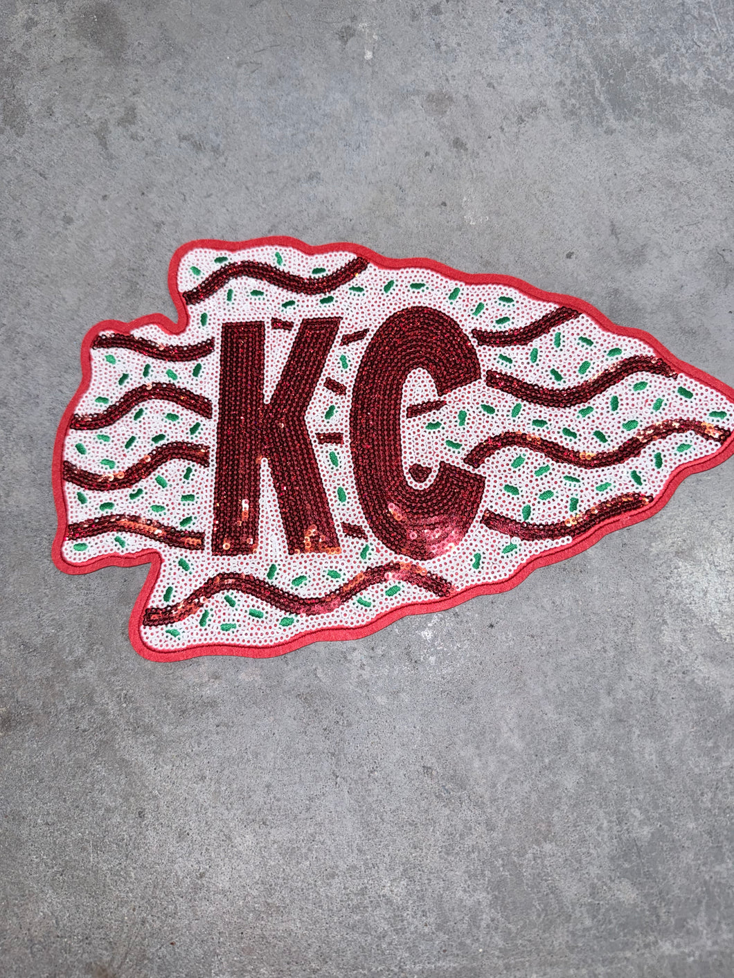 Sequin Chiefs Arrowhead Cake Large Patch