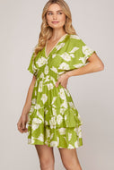 Drop Shoulder Print Dress