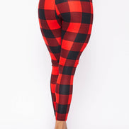 Women's Plaid Brushed Knit Leggings 5BP10082-PD