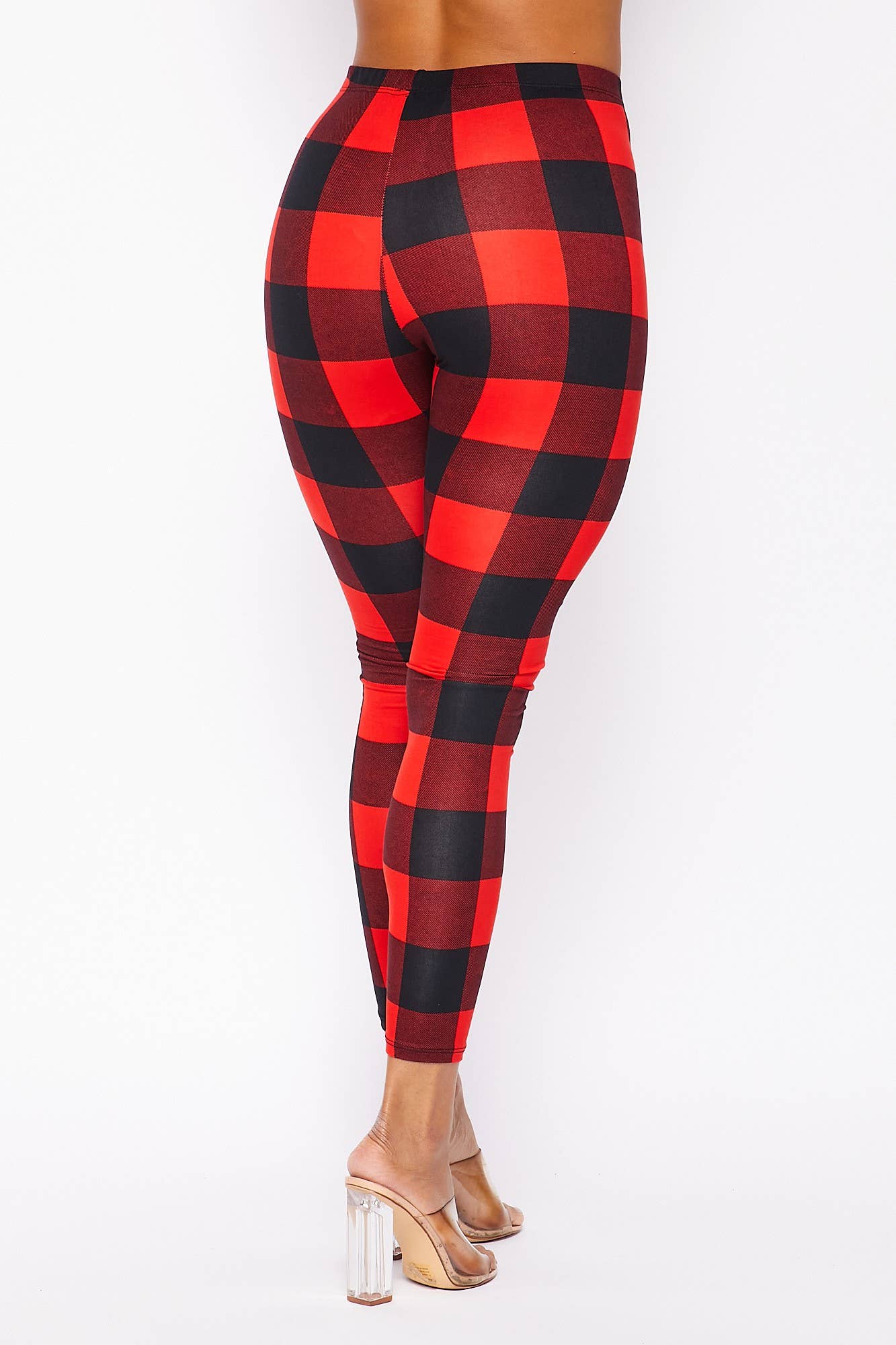 Women's Plaid Brushed Knit Leggings 5BP10082-PD
