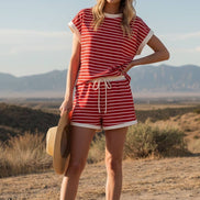 STRIPED TERRY TOP ONLY (Shorts Sold Separately)
