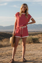 Load image into Gallery viewer, STRIPED TERRY TOP AND SHORT SETS
