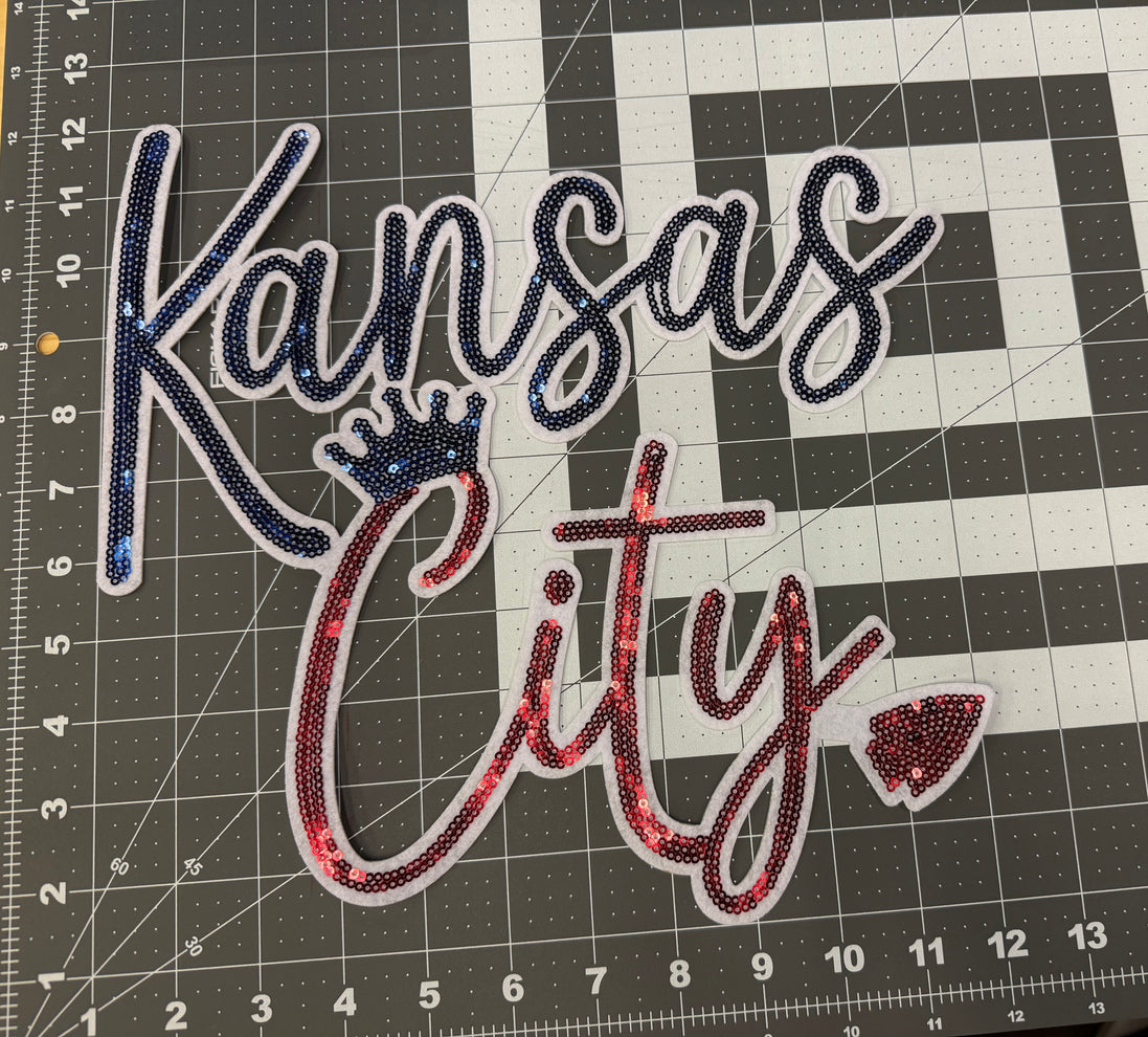 Kansas City Red/Blue Sequin X-Large Patch