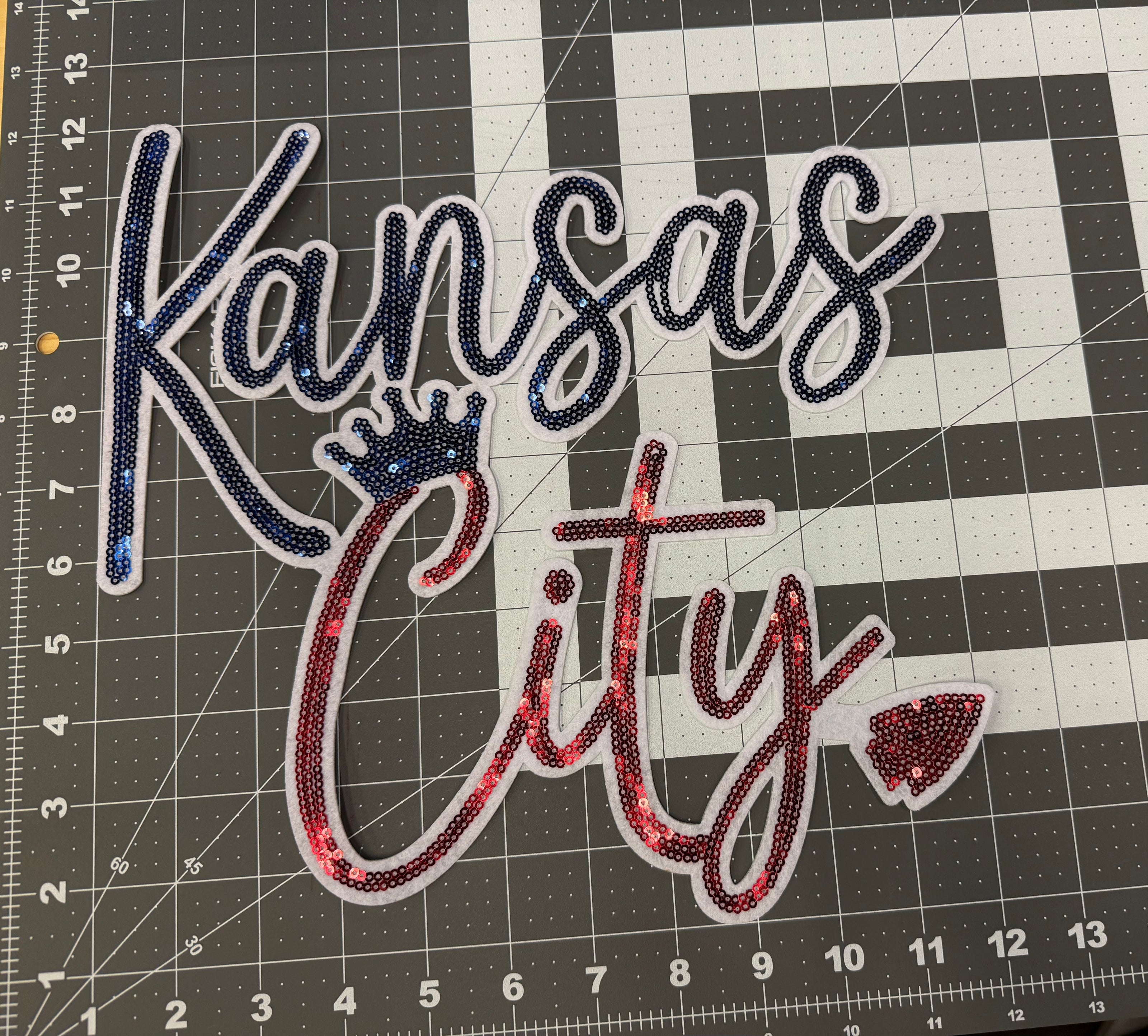 Kansas City Red/Blue Sequin X-Large Patch