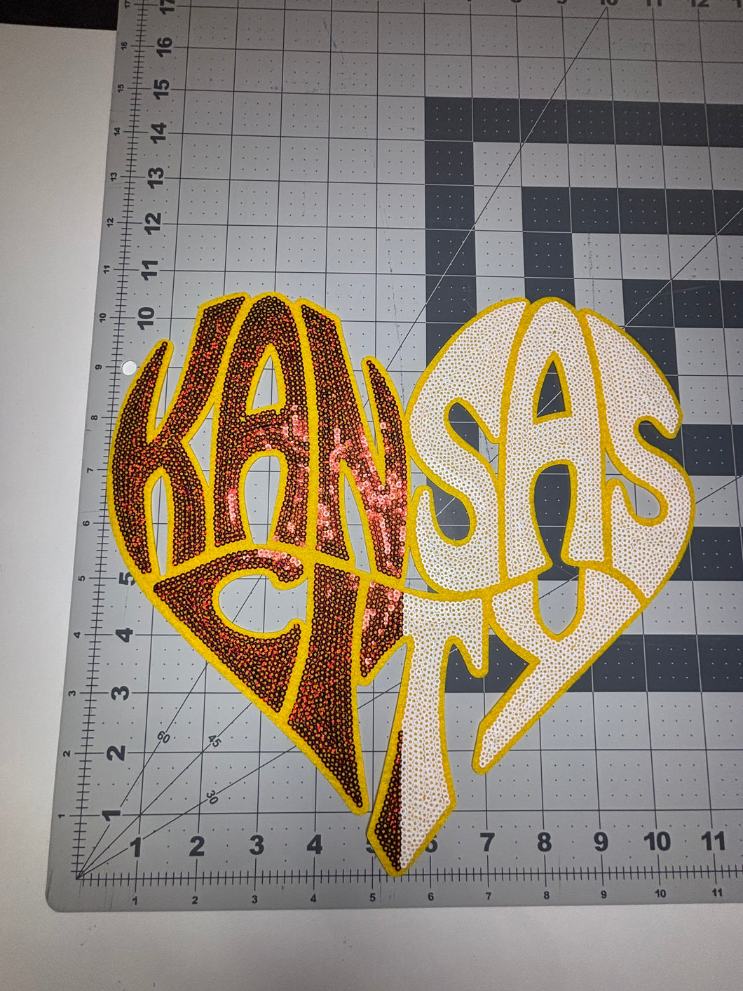 Sequin Kansas City Heart X-Large Patch
