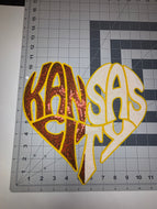 Sequin Kansas City Heart X-Large Patch