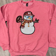Sequin Holiday Snowman Chiefs Sweatshirt