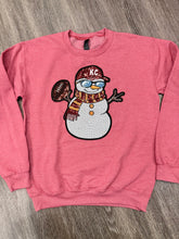 Load image into Gallery viewer, Sequin Holiday Snowman Chiefs Sweatshirt
