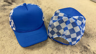 Checkered Trucker Hat (blue)