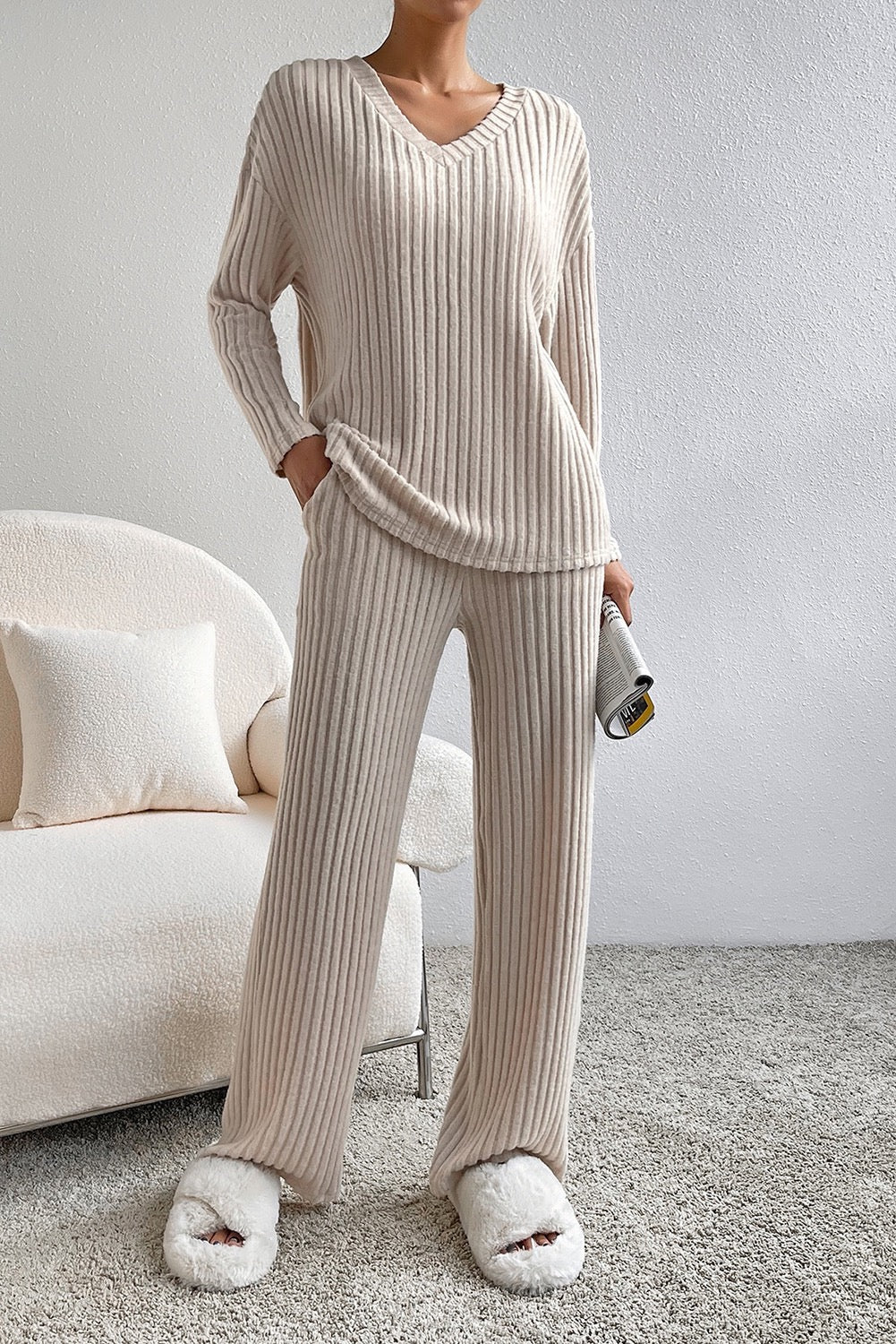 Ribbed Knit Two Piece Set