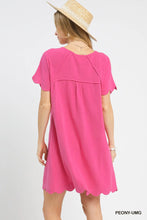 Load image into Gallery viewer, Scalloped Hem Flowy Linen Dress
