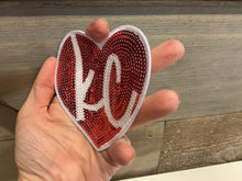 Load image into Gallery viewer, Sequin KC Script Heart Patch
