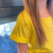 KIDS Crop Tee w/rolled Sleeve