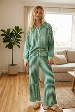 Load image into Gallery viewer, Soft Touch Lightweight Stripe Top ONLY (Wide Leg Pants Sold Separately)
