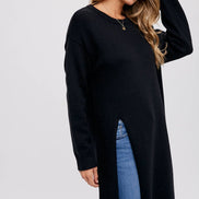 HIGH SLIT LONGLINE PULLOVER