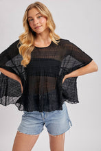Load image into Gallery viewer, SHEER ASYMMETRIC TEXTURED CAPE TOP
