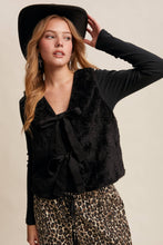 Load image into Gallery viewer, Reversible Tie-Front Fuzzy Vest
