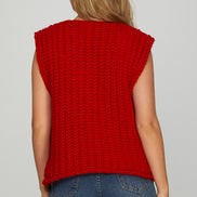 Chunky Sweater Vest Sleevless