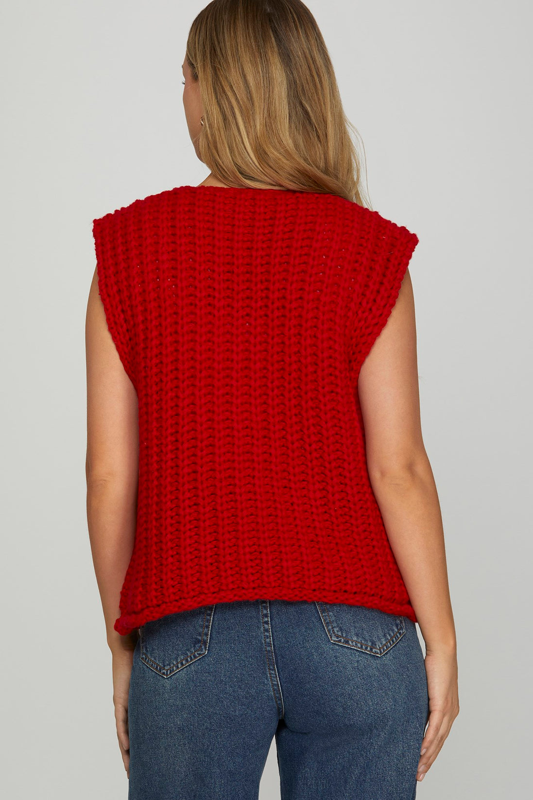 Chunky Sweater Vest Sleevless