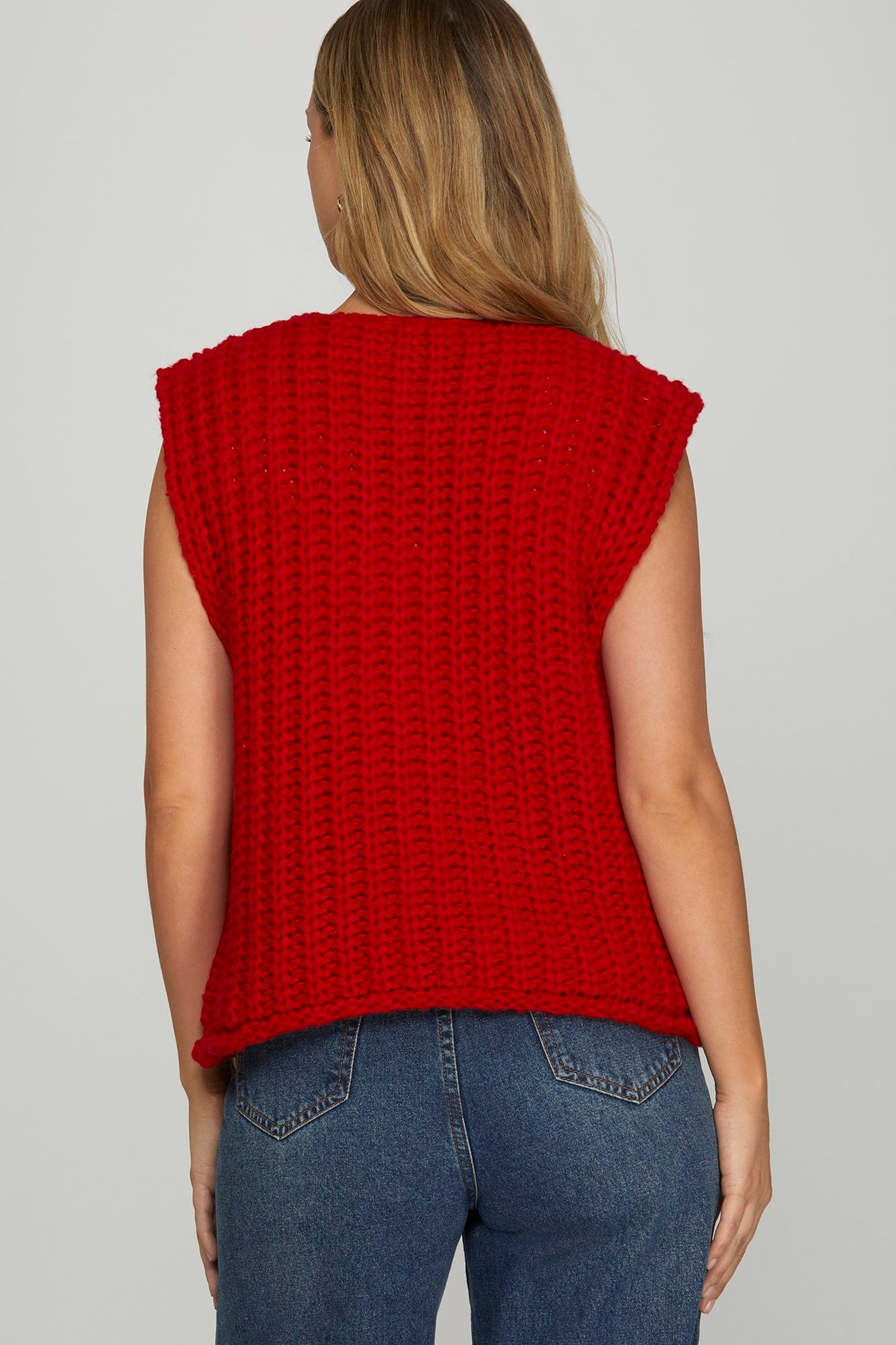 Chunky Sweater Vest Sleevless